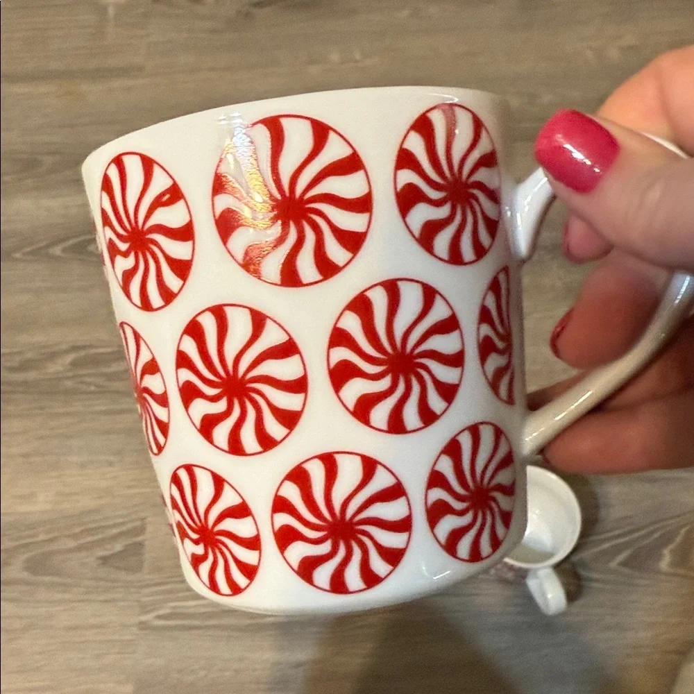 Crate&Barrel Peppermint Swirl Mugs